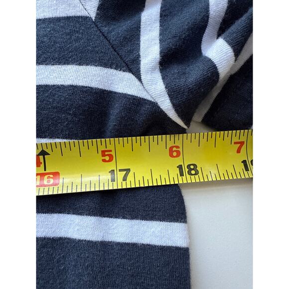 Pact Striped V-Neck T-Shirt in Blue & White Size Small - Picture 4 of 6